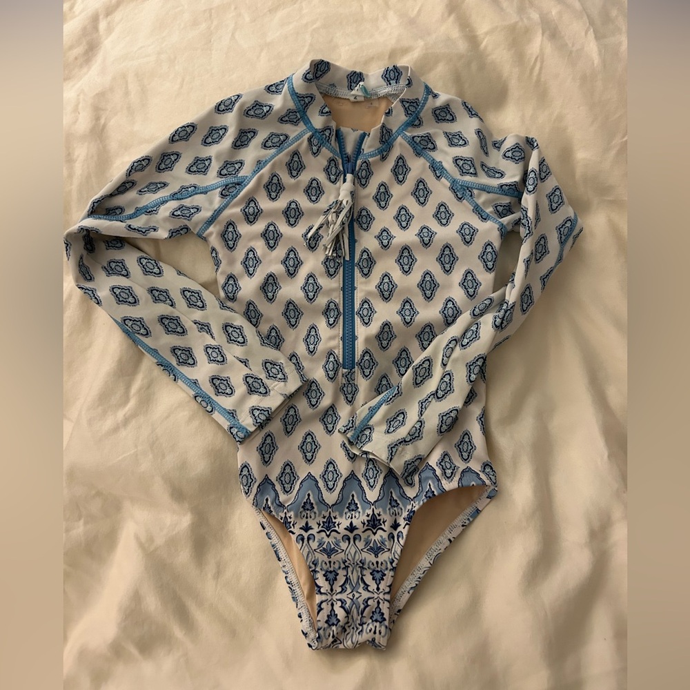 Cabana swimsuit with long sleeve and zipper